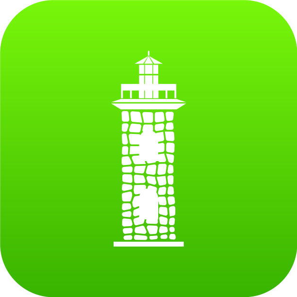 石头灯塔绿色图标图片下载