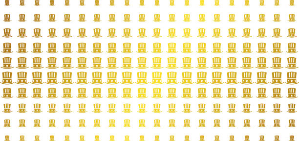 山姆大叔帽子金色半色调阵列图片下载