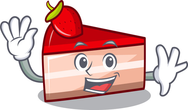 挥舞草莓蛋糕的卡通人物图片下载