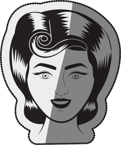 孤立复古女性卡通设计图片下载