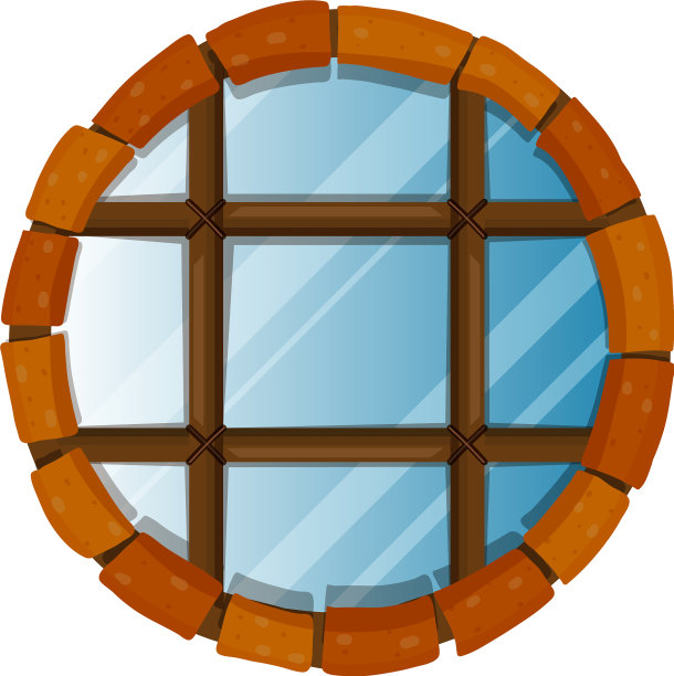 边界上有圆砖的窗户图片下载