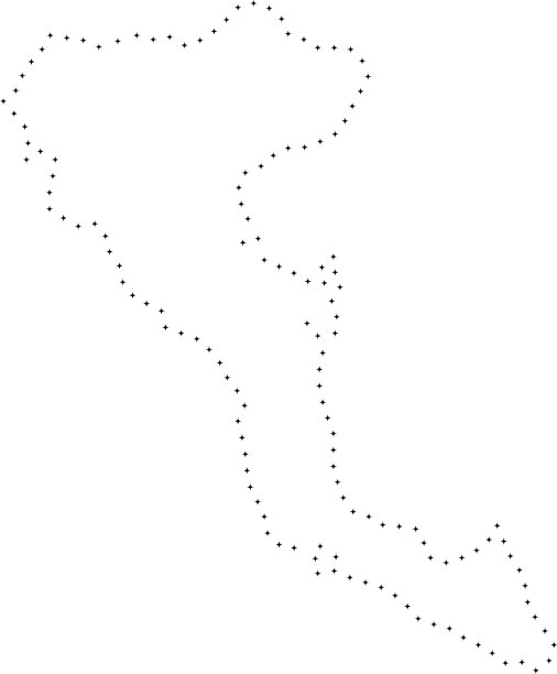 虚线笔画希腊科孚岛地图图片下载