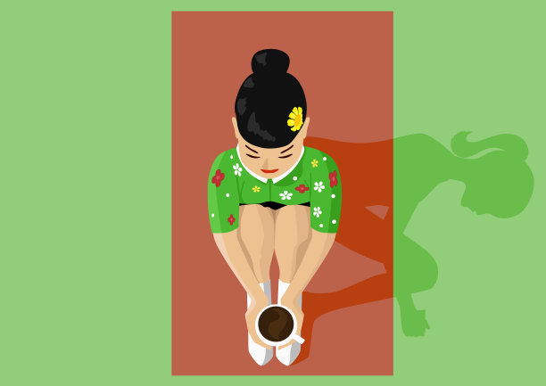 年轻美丽的亚洲女人和茶道图片下载