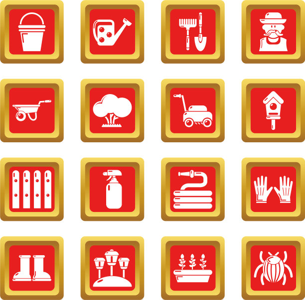 园丁图标设置红色方块图片下载