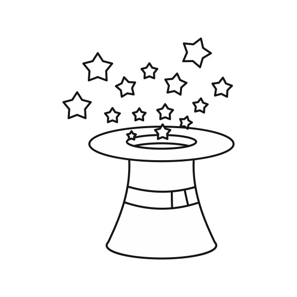 魔术师帽子图标轮廓风格图片下载