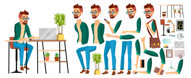 商人工人性格潮人图片下载