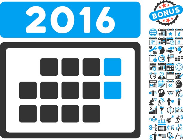 2016月日历平图标与奖金图片下载