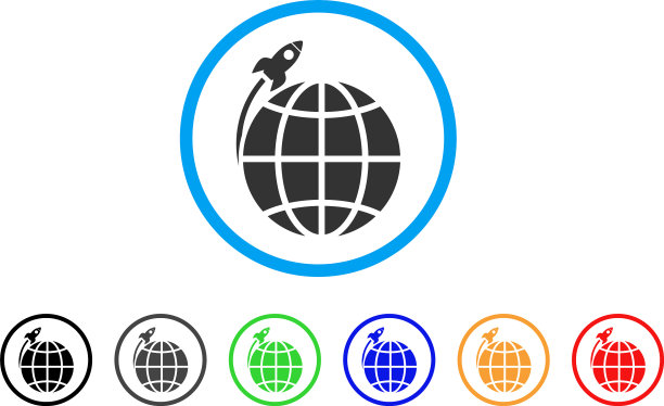 行星卫星发射圆形图标图片下载