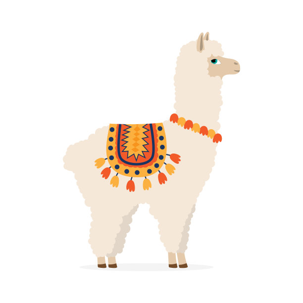 可爱的拉花美洲驼或羊驼图片下载