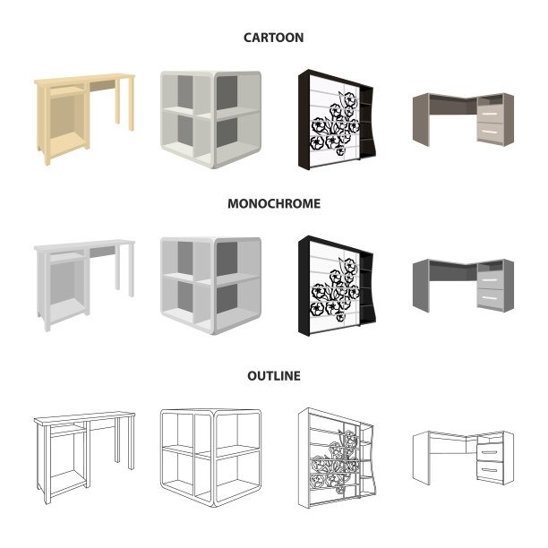 梳妆台角落置电脑桌图片下载