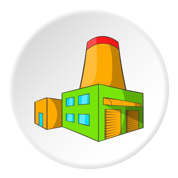 啤酒厂图标卡通风格图片下载