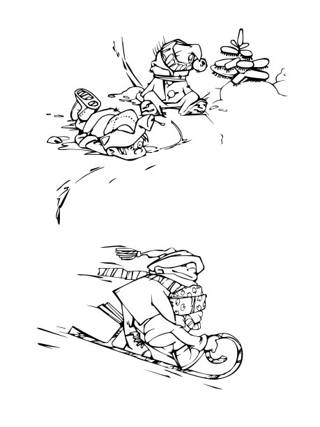 快乐的小男孩在雪地里玩图片下载