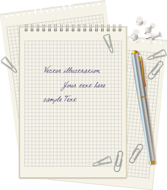 办公用品散落在桌面上图片下载