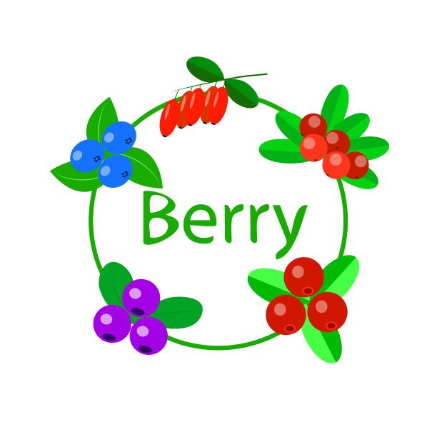 红色和蓝色的浆果图片下载