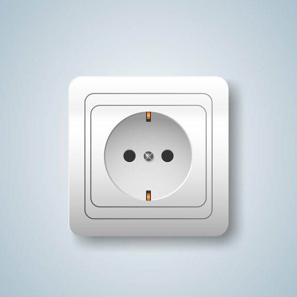 灰色背景上的白色插座图标图片下载