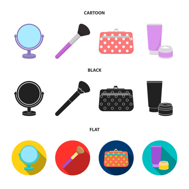 表镜，化妆包，脸，擦体霜图片下载