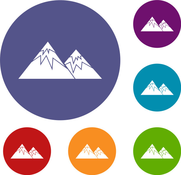 瑞士阿尔卑斯山图标集图片下载