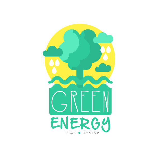 绿色和黄色标志原模板与树图片下载