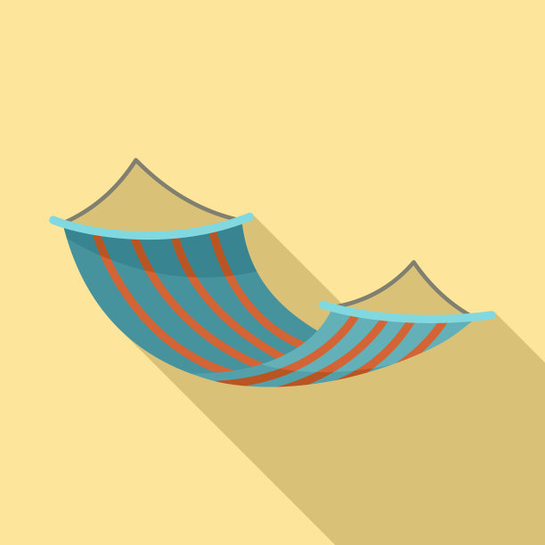 吊床图标平坦风格图片下载