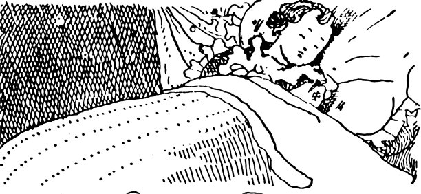 这张照片里的孩子睡在床上图片下载