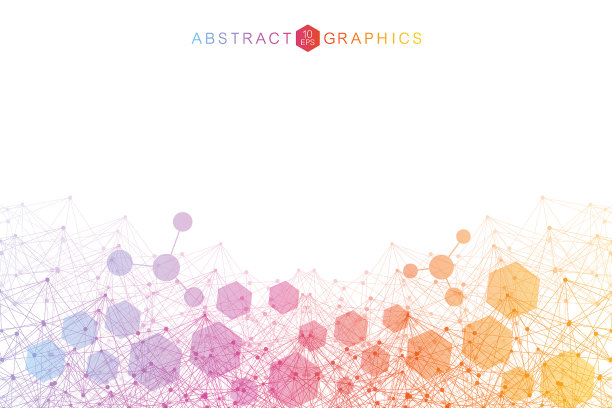 几何抽象背景与连接线图片下载
