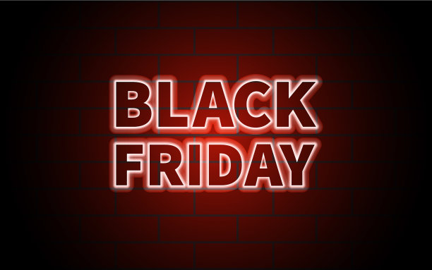 黑色星期五的黑色铭文刻在砖墙上图片下载