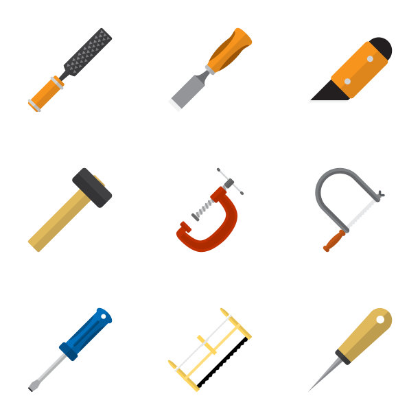 一套9可编辑的仪器平面图标包括图片下载