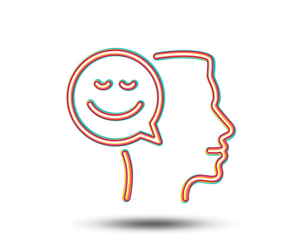 积极思考线图标沟通标志图片下载