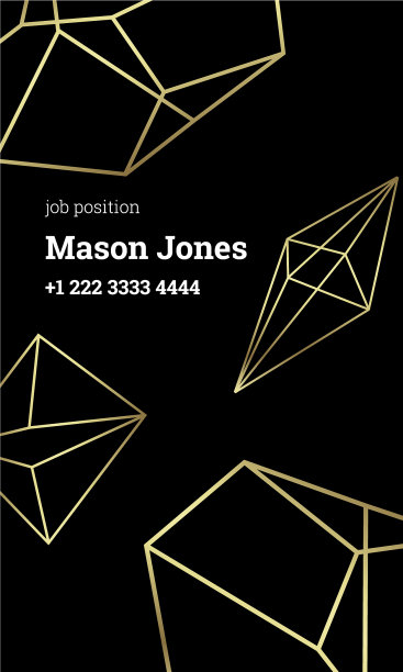 黑色和金色的名片模板风格严谨图片下载