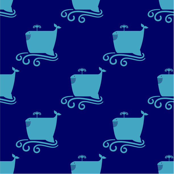 有趣的鲸鱼无缝图案图片下载