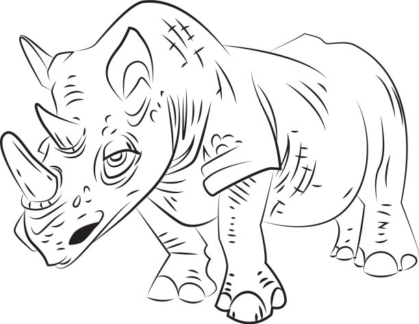 犀牛的卡通形象图片下载