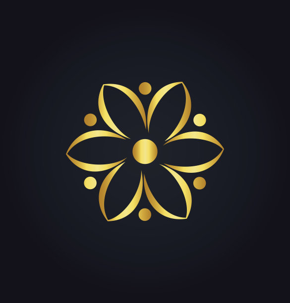 金色抽象花卉生态标志图片下载