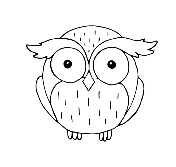 向量手绘轮廓涂鸦素描猫头鹰图片下载