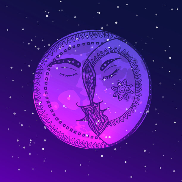 天上的月亮缠结在一起图片下载