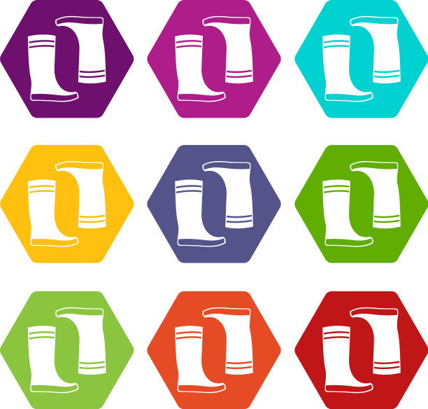 橡胶靴图标设置颜色六面体图片下载