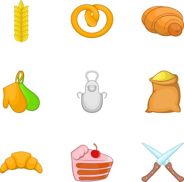 糕点图标设置卡通风格图片下载