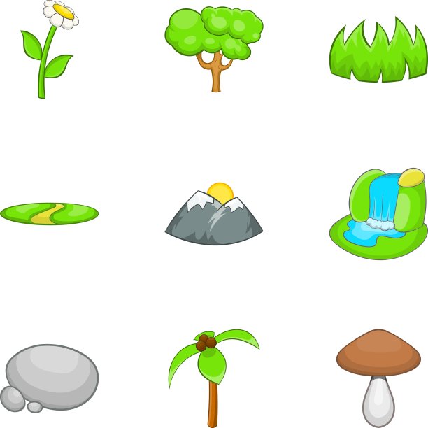 环境图标设置卡通风格图片下载