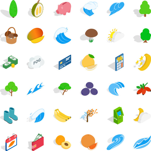 重要图标设置等距风格图片下载