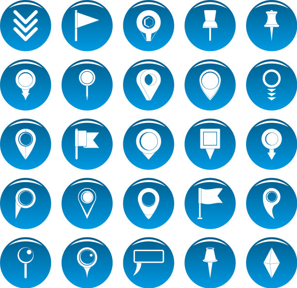 地图指针图标设置蓝色简单样式图片下载