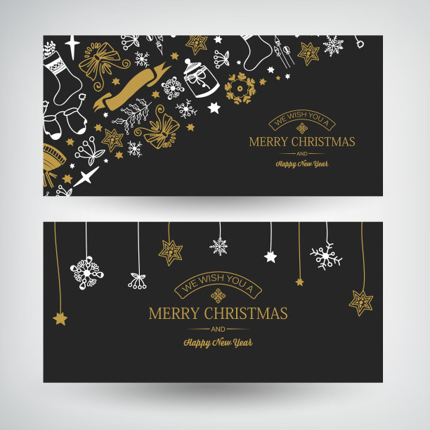 冬季节日横横幅图片下载