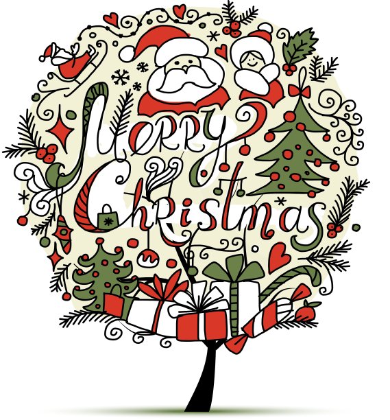 为你设计的圣诞树草图图片下载