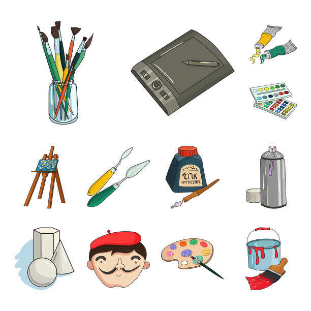 画家和绘制卡通图标设置图片下载