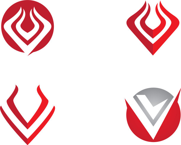 V字母logo商业模板图标设计图片下载