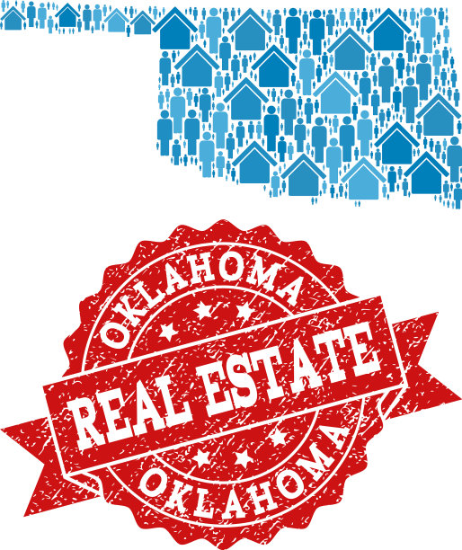 俄克拉何马州马赛克地图的房地产拼贴图片下载