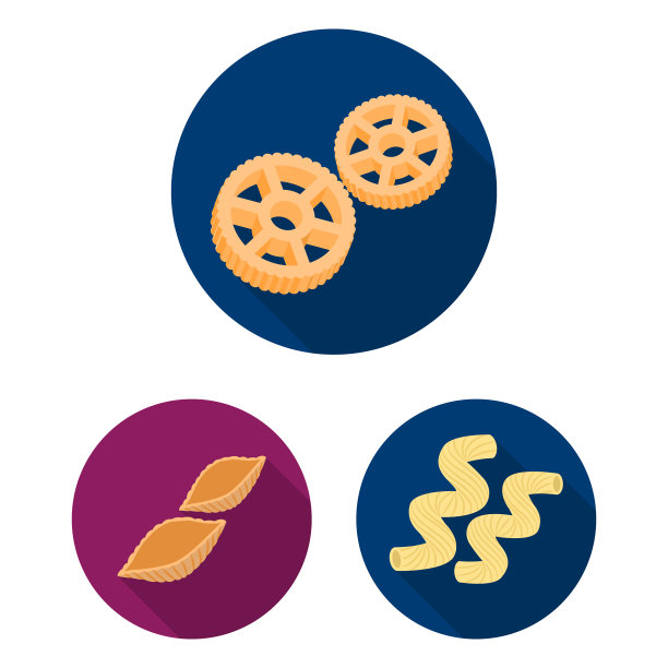 意大利面平面图标的类型集合图片下载