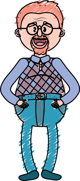 戴着眼镜，留着发型的老人图片下载