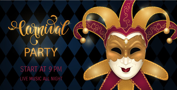 黄金狂欢节面具图片下载