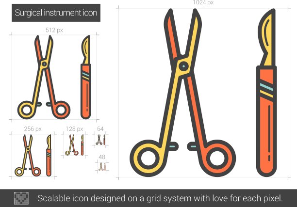 手术器械线图标图片下载