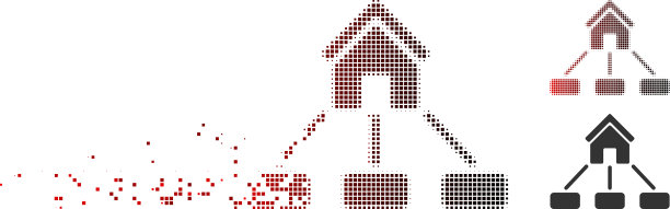 损坏的像素半色调不动产链接图标图片下载