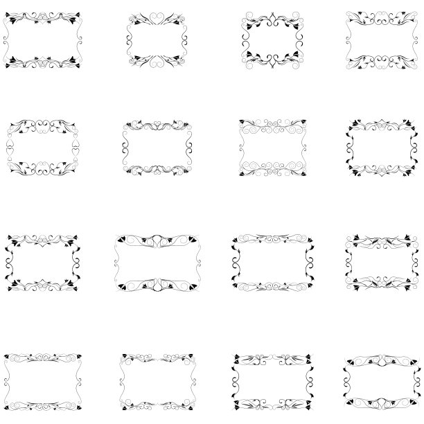 镜框剪影套装图片下载